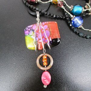 Cheryl Chapman Fused Glass Pendant 3-Piece Necklace Lot Art Glass Jewelry